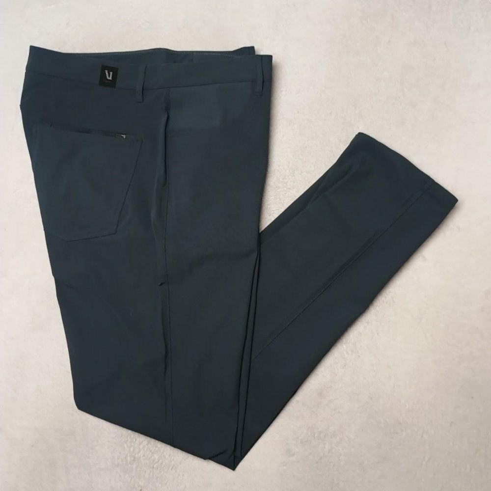 Vuori Meta Pants Men 36x33 Blue Slim Golf Work Stretch Commuter Tech Performance